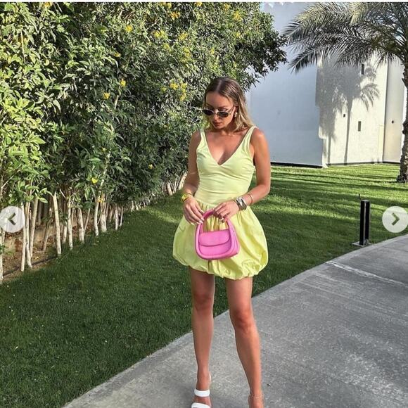 Zara MIXED BALLOON MINI DRESS Size Medium - Picture 7 of 16